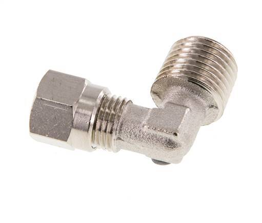 6LL & R1/4'' Nickel plated Brass Elbow Cutting Fitting with Male Threads 100 bar ISO 8434-1 [2 Pieces]