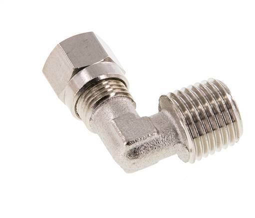 6LL & R1/4'' Nickel plated Brass Elbow Cutting Fitting with Male Threads 100 bar ISO 8434-1 [2 Pieces]