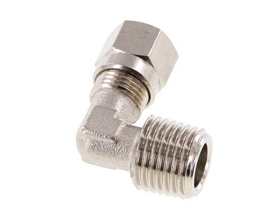 6LL & R1/4'' Nickel plated Brass Elbow Cutting Fitting with Male Threads 100 bar ISO 8434-1 [2 Pieces]