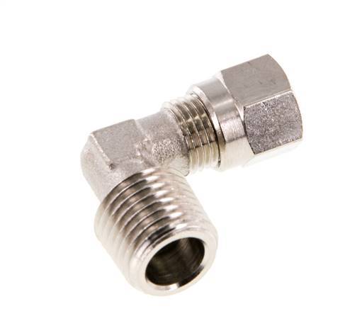 6LL & R1/4'' Nickel plated Brass Elbow Cutting Fitting with Male Threads 100 bar ISO 8434-1 [2 Pieces]