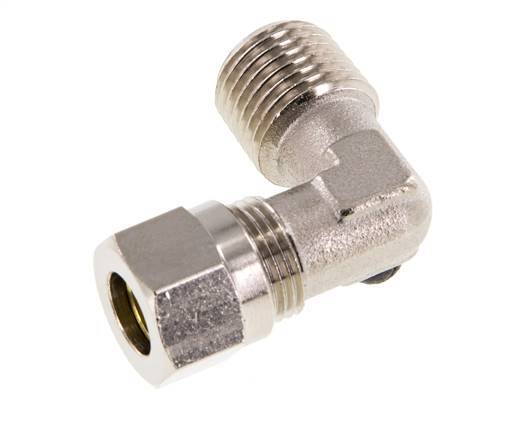 8LL & R1/4'' Nickel plated Brass Elbow Cutting Fitting with Male Threads 100 bar ISO 8434-1 [2 Pieces]