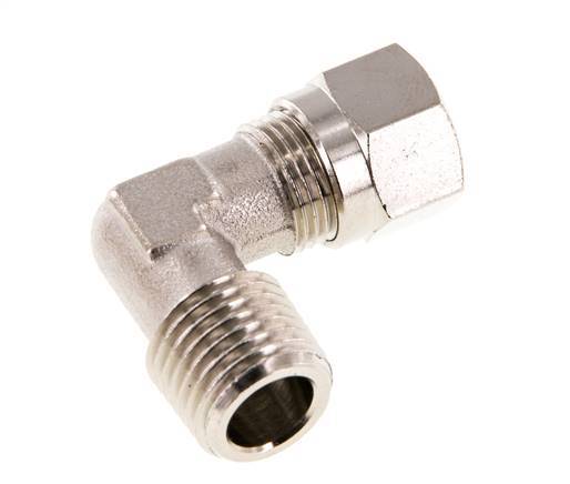 8LL & R1/4'' Nickel plated Brass Elbow Cutting Fitting with Male Threads 100 bar ISO 8434-1 [2 Pieces]