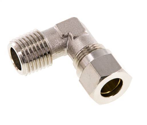 8LL & R1/4'' Nickel plated Brass Elbow Cutting Fitting with Male Threads 100 bar ISO 8434-1 [2 Pieces]