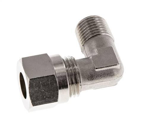10L & R1/4'' Nickel plated Brass Elbow Cutting Fitting with Male Threads 115 bar ISO 8434-1 [2 Pieces]
