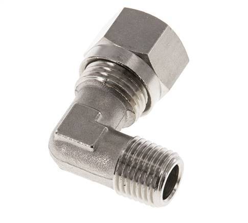 10L & R1/4'' Nickel plated Brass Elbow Cutting Fitting with Male Threads 115 bar ISO 8434-1 [2 Pieces]