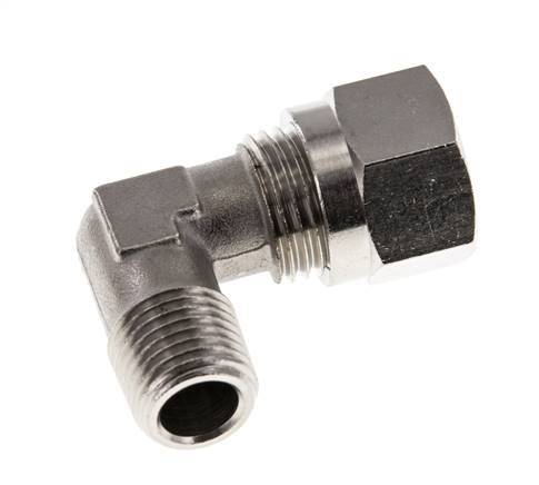 10L & R1/4'' Nickel plated Brass Elbow Cutting Fitting with Male Threads 115 bar ISO 8434-1 [2 Pieces]