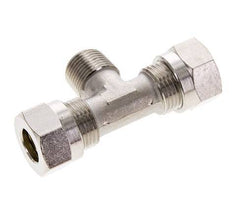 12L & R3/8'' Nickel plated Brass T-Shape Tee Cutting Fitting with Male Threads 75 bar ISO 8434-1