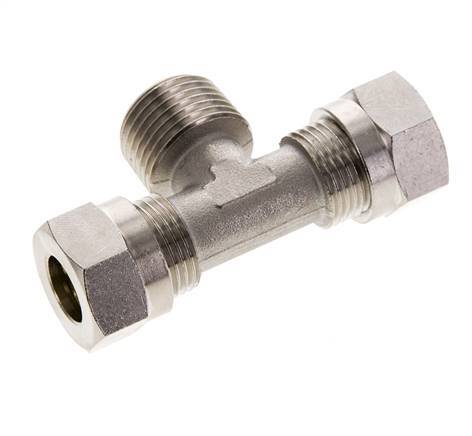 12L & R1/2'' Vernickeltes Messing T-Shape T-Stück mit Außengewinde 75 bar ISO 8434-1