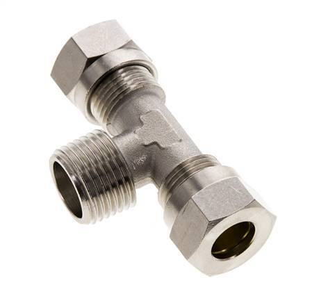 12L & R1/2'' Vernickeltes Messing T-Shape T-Stück mit Außengewinde 75 bar ISO 8434-1