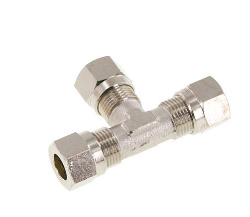 8LL Vernickeltes Messing T-Shape T-Schneidfitting 100 bar ISO 8434-1