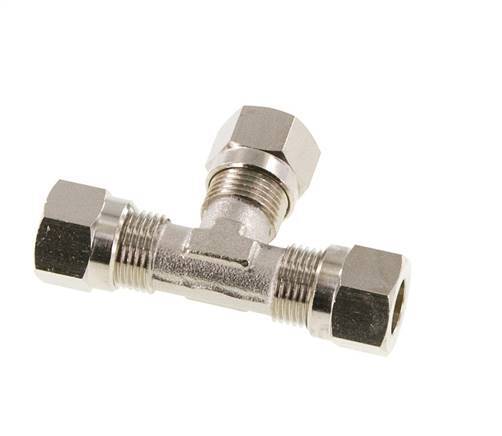 8LL Vernickeltes Messing T-Shape T-Schneidfitting 100 bar ISO 8434-1
