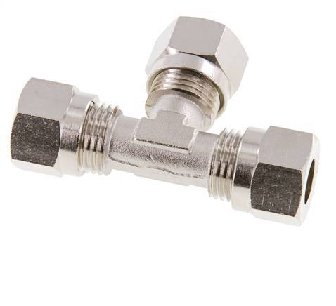 10L Nickel plated Brass T-Shape Tee Cutting Fitting 115 bar ISO 8434-1
