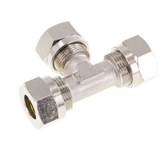 15L Vernickeltes Messing T-Shape T-Stück Schneidfitting 70 bar ISO 8434-1