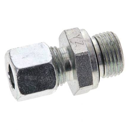 10L & M18x1.5 Zink plated Steel Straight Cutting Fitting with Male Threads 315 bar NBR ISO 8434-1