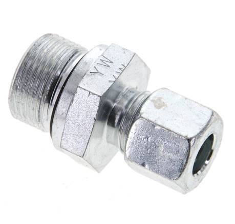 10L & M22x1.5 Zink plated Steel Straight Cutting Fitting with Male Threads 315 bar NBR ISO 8434-1