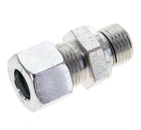 12L & M16x1.5 Zink plated Steel Straight Cutting Fitting with Male Threads 315 bar NBR ISO 8434-1 [2 Pieces]