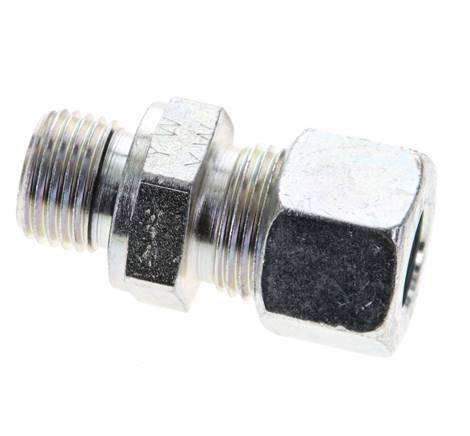 12L & M16x1.5 Zink plated Steel Straight Cutting Fitting with Male Threads 315 bar NBR ISO 8434-1 [2 Pieces]