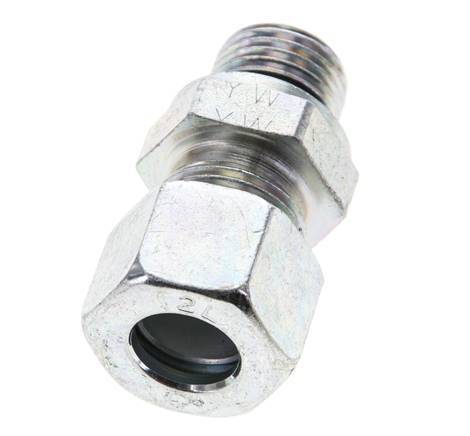 12L & M16x1.5 Zink plated Steel Straight Cutting Fitting with Male Threads 315 bar NBR ISO 8434-1 [2 Pieces]