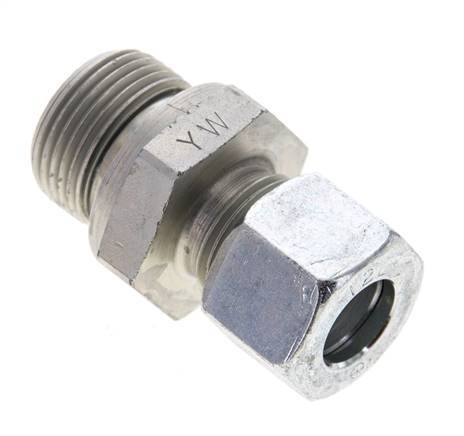 12L & M22x1.5 Zink plated Steel Straight Cutting Fitting with Male Threads 315 bar NBR ISO 8434-1
