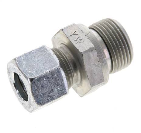 12L & M22x1.5 Zink plated Steel Straight Cutting Fitting with Male Threads 315 bar NBR ISO 8434-1