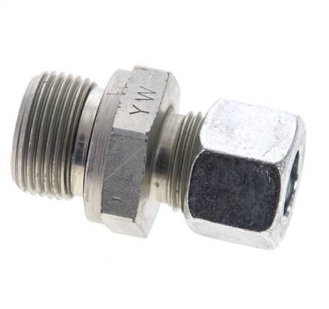 12L & M22x1.5 Zink plated Steel Straight Cutting Fitting with Male Threads 315 bar NBR ISO 8434-1