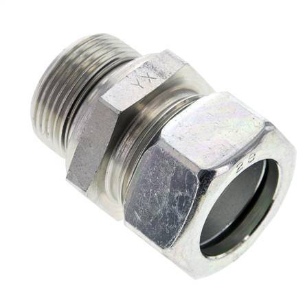 28L & M33x2 Zink plated Steel Straight Cutting Fitting with Male Threads 160 bar NBR ISO 8434-1