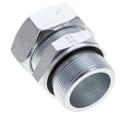 42L & M48x2 Zink plated Steel Straight Cutting Fitting with Male Threads 160 bar NBR ISO 8434-1