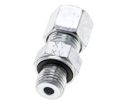 8S & M14x1.5 Zink plated Steel Straight Cutting Fitting with Male Threads 630 bar NBR ISO 8434-1 [2 Pieces]
