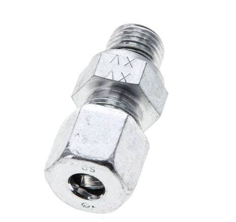 8S & M14x1.5 Zink plated Steel Straight Cutting Fitting with Male Threads 630 bar NBR ISO 8434-1 [2 Pieces]