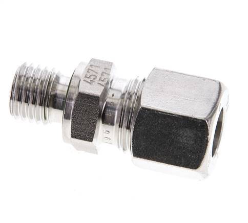 10L & M12x1.5 Stainless Steel Straight Cutting Fitting with Male Threads 315 bar FKM ISO 8434-1