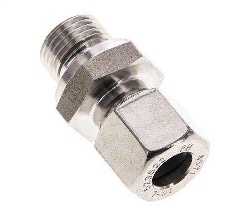 10L & M16x1.5 Stainless Steel Straight Cutting Fitting with Male Threads 315 bar FKM ISO 8434-1
