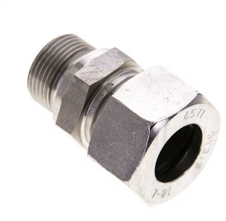 18L & M22x1.5 Stainless Steel Straight Cutting Fitting with Male Threads 315 bar FKM ISO 8434-1