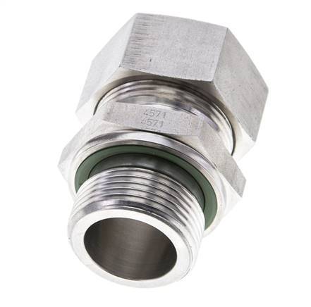 28L & M33x2 Stainless Steel Straight Cutting Fitting with Male Threads 160 bar FKM ISO 8434-1