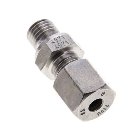 6S & M12x1.5 Stainless Steel Straight Cutting Fitting with Male Threads 630 bar FKM ISO 8434-1
