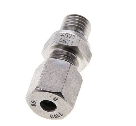 6S & M12x1.5 Stainless Steel Straight Cutting Fitting with Male Threads 630 bar FKM ISO 8434-1