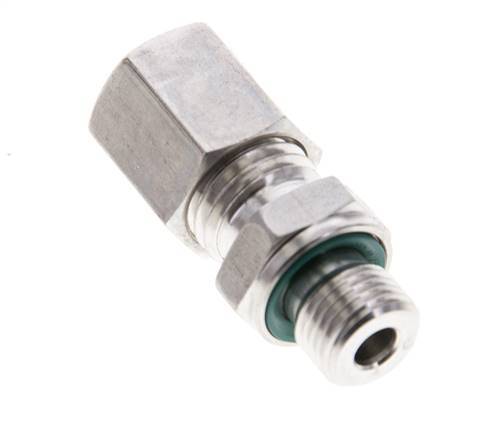 6L & M10x1 Stainless Steel Straight Compression Fitting with Male Threads 315 bar FKM ISO 8434-1