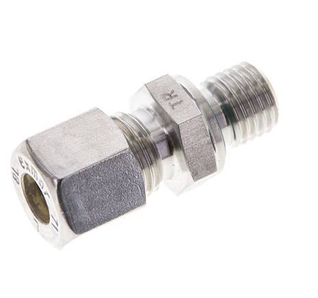 8L & M12x1.5 Stainless Steel Straight Compression Fitting with Male Threads 315 bar FKM ISO 8434-1