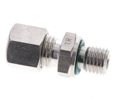 8L & M12x1.5 Stainless Steel Straight Compression Fitting with Male Threads 315 bar FKM ISO 8434-1