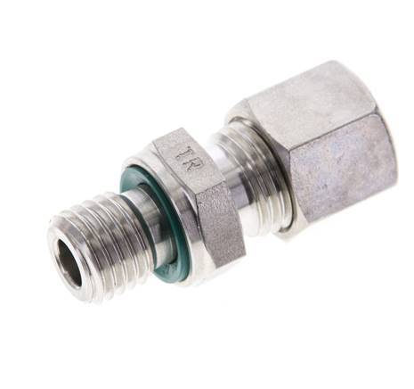 8L & M12x1.5 Stainless Steel Straight Compression Fitting with Male Threads 315 bar FKM ISO 8434-1