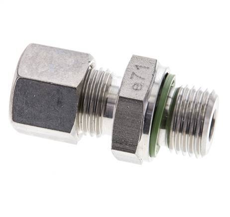 10L & M16x1.5 Stainless Steel Straight Compression Fitting with Male Threads 315 bar FKM ISO 8434-1