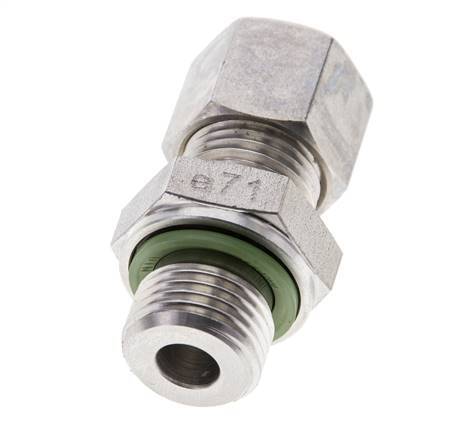 10L & M16x1.5 Stainless Steel Straight Compression Fitting with Male Threads 315 bar FKM ISO 8434-1