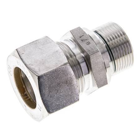 22L & M26x1.5 Stainless Steel Straight Compression Fitting with Male Threads 160 bar FKM ISO 8434-1