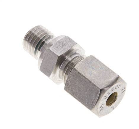 6S & M12x1.5 Stainless Steel Straight Compression Fitting with Male Threads 500 bar FKM ISO 8434-1