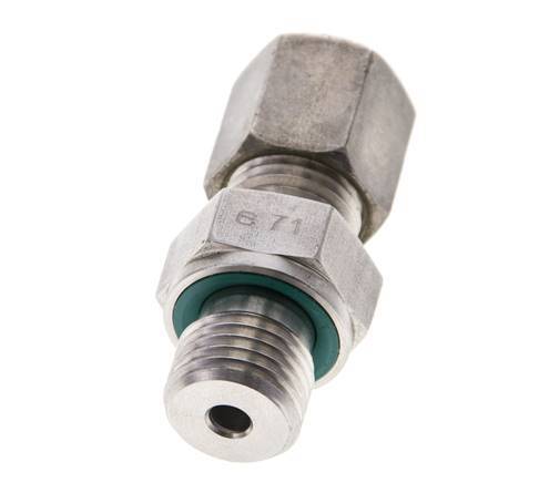 6S & M14x1.5 Stainless Steel Straight Compression Fitting with Male Threads 500 bar FKM ISO 8434-1