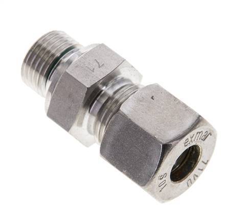 10S & M16x1.5 Stainless Steel Straight Compression Fitting with Male Threads 450 bar FKM ISO 8434-1