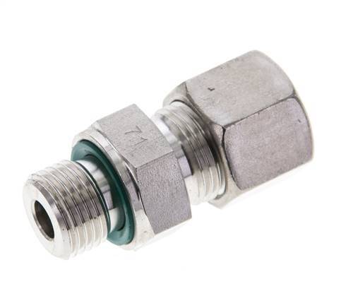 10S & M16x1.5 Stainless Steel Straight Compression Fitting with Male Threads 450 bar FKM ISO 8434-1