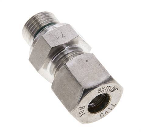 10S & M16x1.5 Stainless Steel Straight Compression Fitting with Male Threads 450 bar FKM ISO 8434-1