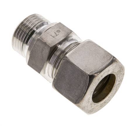 20S & M27x2 Stainless Steel Straight Compression Fitting with Male Threads 250 bar FKM ISO 8434-1