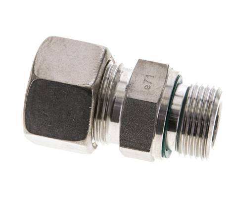 20S & M27x2 Stainless Steel Straight Compression Fitting with Male Threads 250 bar FKM ISO 8434-1