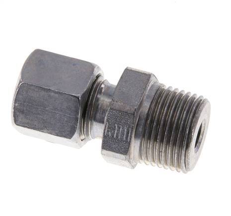 8L & R3/8'' Verzinkter Stahl Geradeschneidende Verschraubung mit Außengewinde 315 bar ISO 8434-1